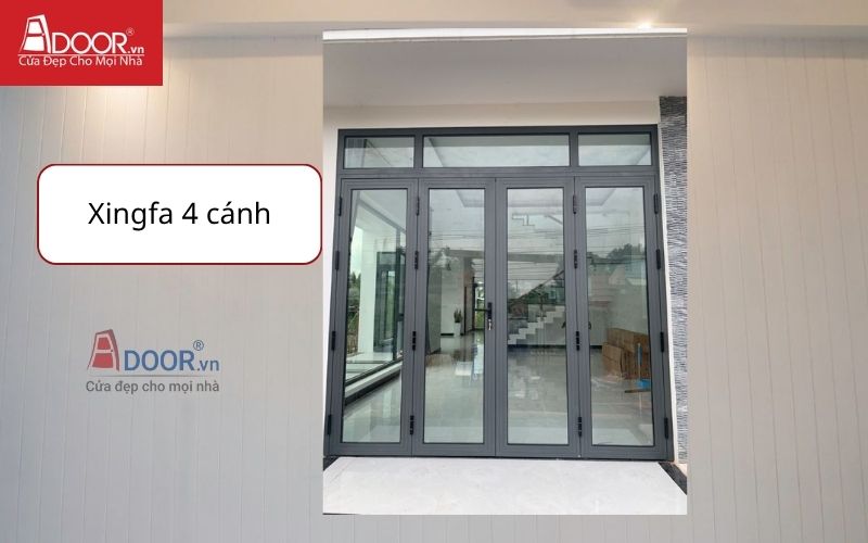 Cửa nhôm Xingfa 4 cánh và chi phí theo bảng báo giá nhôm Xingfa
