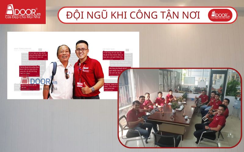 Đội ngũ Adoor khảo sát tận nơi và tư vấn bảng báo giá nhôm Xingfa