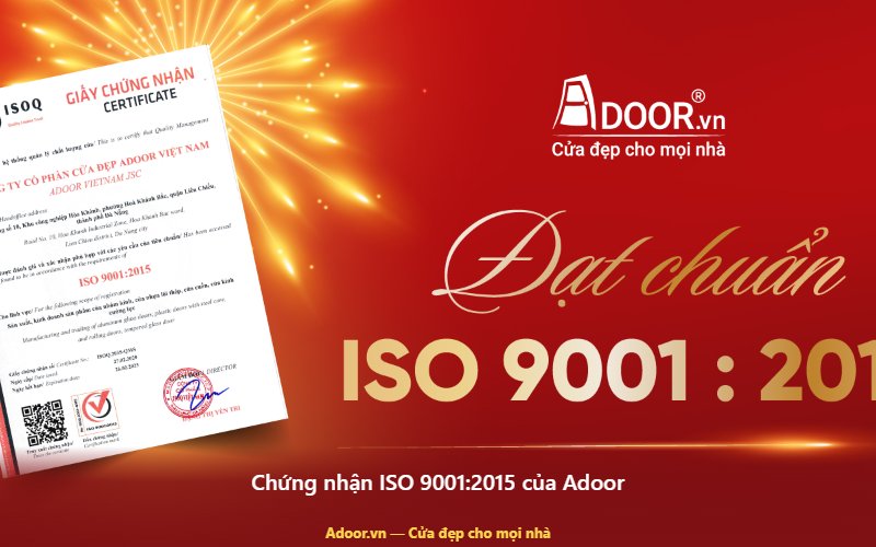Chứng nhận ISO 9001:2015 của Adoor