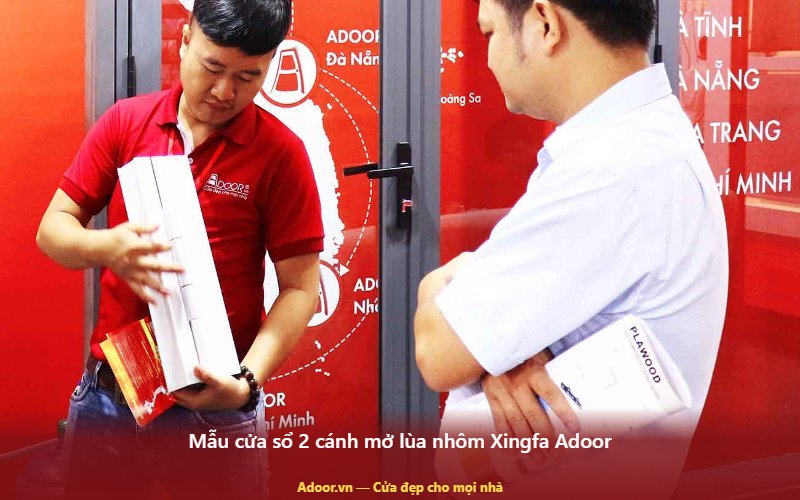 Mẫu cửa sổ 2 cánh mở lùa nhôm Xingfa Adoor