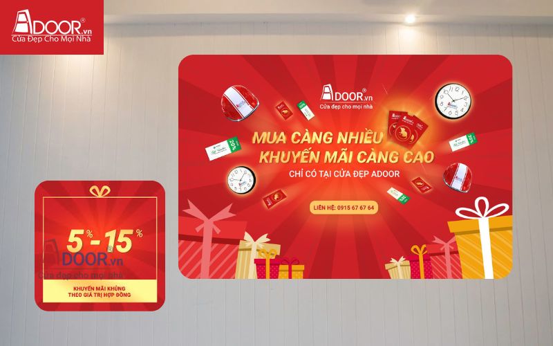 Khuyến mãi 5-15% khi mua theo bảng báo giá nhôm Xingfa tại Adoor