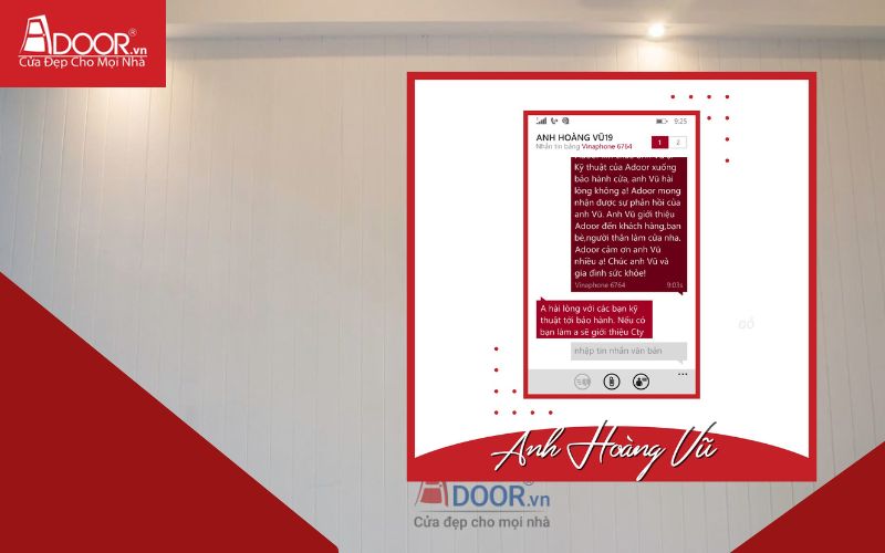 Phản hồi của anh Hoàng Vũ về bảng báo giá nhôm Xingfa Adoor