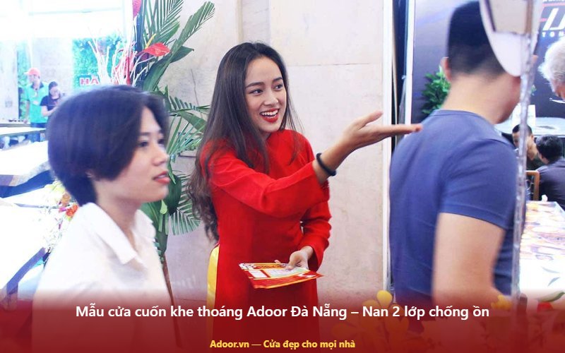 Mẫu cửa cuốn khe thoáng Adoor Đà Nẵng – Nan 2 lớp chống ồn