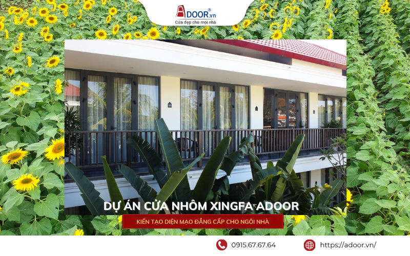 Dự án cửa nhôm Xingfa Adoor hoàn thiện tại Nghệ An