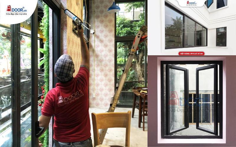 Thi công và hoàn thiện cửa nhôm Xingfa Adoor tại công trình