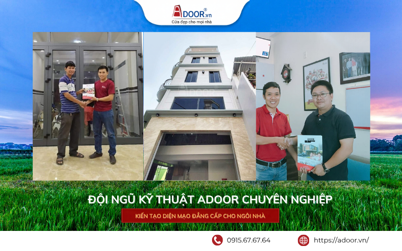 Cửa nhôm Xingfa Vĩnh Phúc - Đội ngũ kỹ thuật Adoor chuyên nghiệp Đội ngũ kỹ thuật Adoor thi công cửa nhôm Xingfa