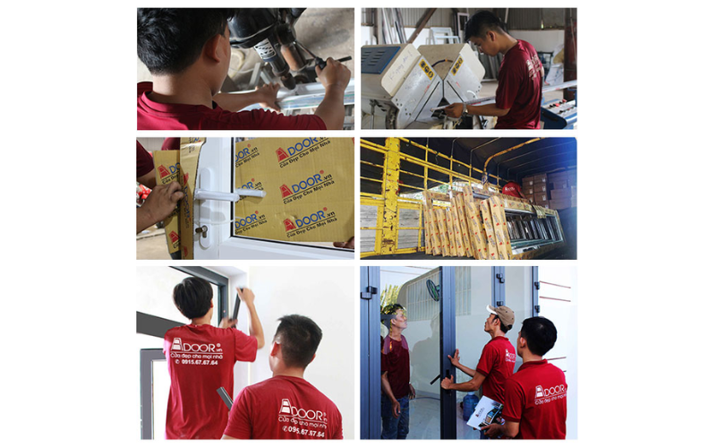 Quy trình sản xuất và lắp cửa nhôm kính Adoor
