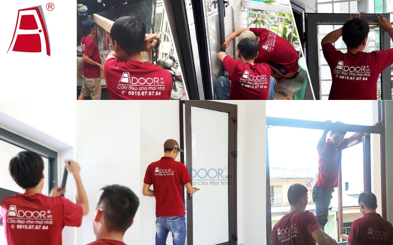 Đội ngũ Adoor thi công lắp đặt cửa nhôm Xingfa