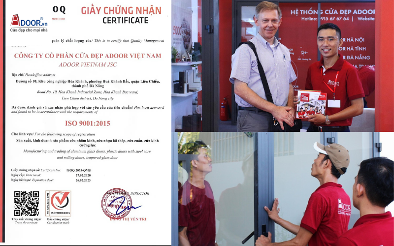 Chứng nhận ISO 9001:2015 của Adoor Việt Nam