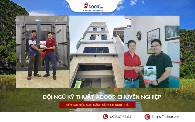 Đội ngũ kỹ thuật Adoor thi công cửa nhôm Xingfa