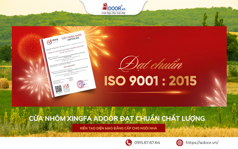 Chứng nhận ISO 9001:2015 của Adoor