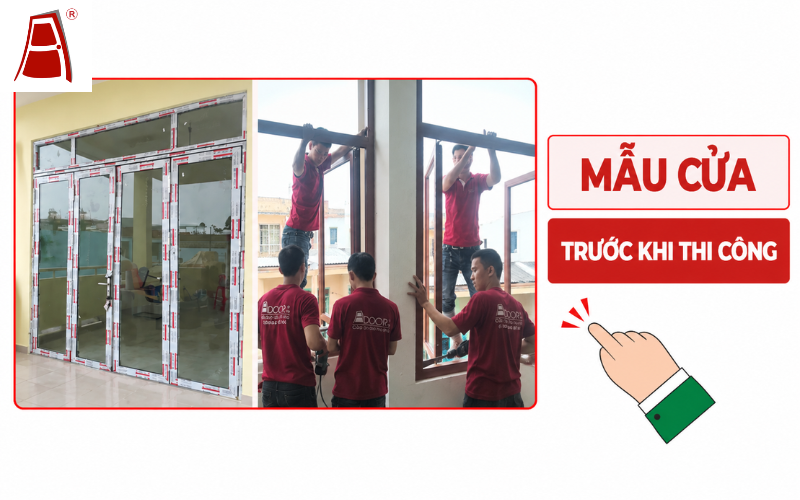 Cửa nhôm Xingfa trong quá trình thi công lắp đặt