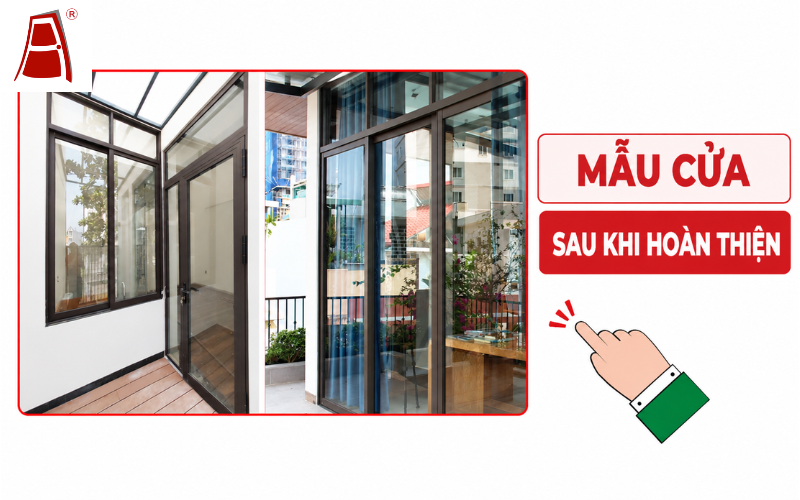 Mẫu cửa nhôm Xingfa sau khi hoàn thiện tại công trình