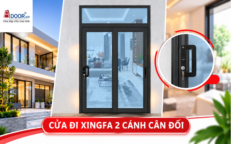 Cửa đi nhôm Xingfa 2 cánh Kon Tum