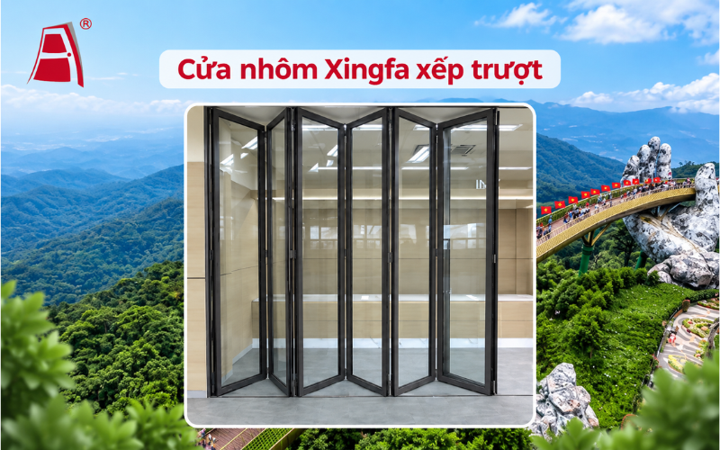 Cửa nhôm Xingfa xếp trượt nhiều cánh