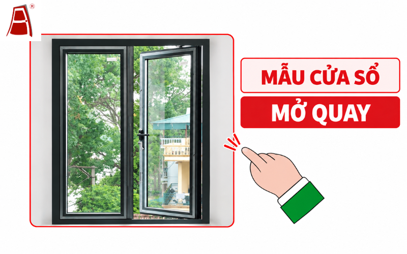 Mẫu cửa sổ nhôm Xingfa mở quay Bình Định