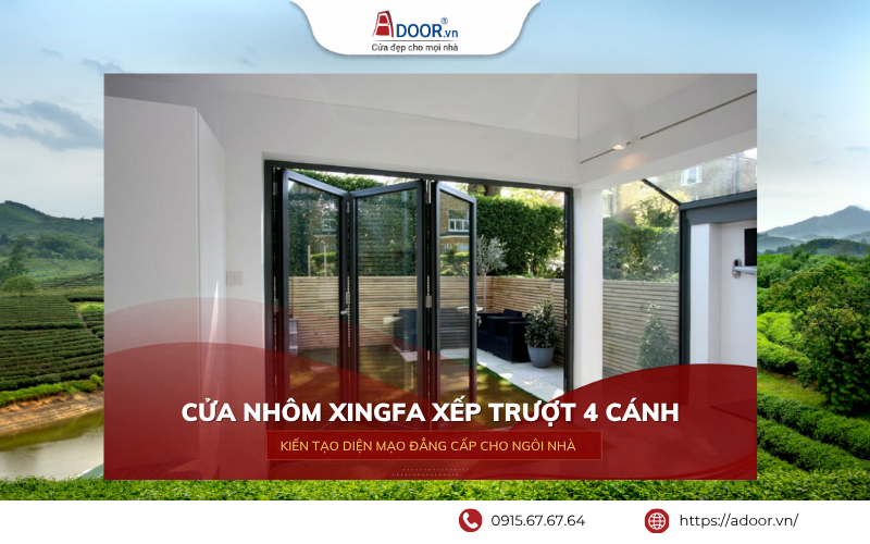 Cửa xếp trượt nhôm Xingfa Adoor hiện đại
