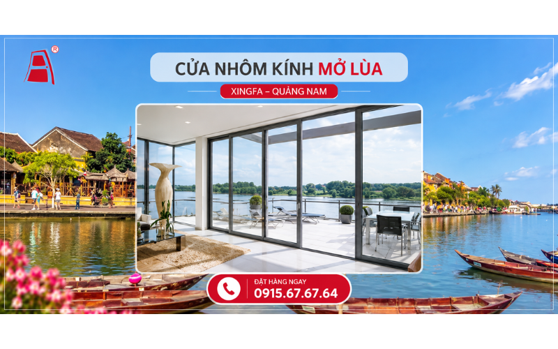 Cửa nhôm kính Xingfa mở cửa Quảng Nam