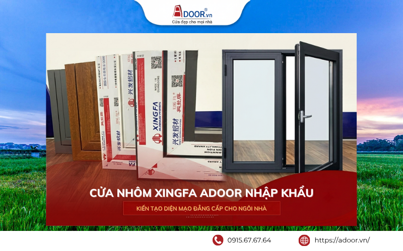 Mẫu cửa nhôm Xingfa Vĩnh Phúc với thiết kế hiện đại, phù hợp cho nhà ở, biệt thự và các công trình dân dụng.
