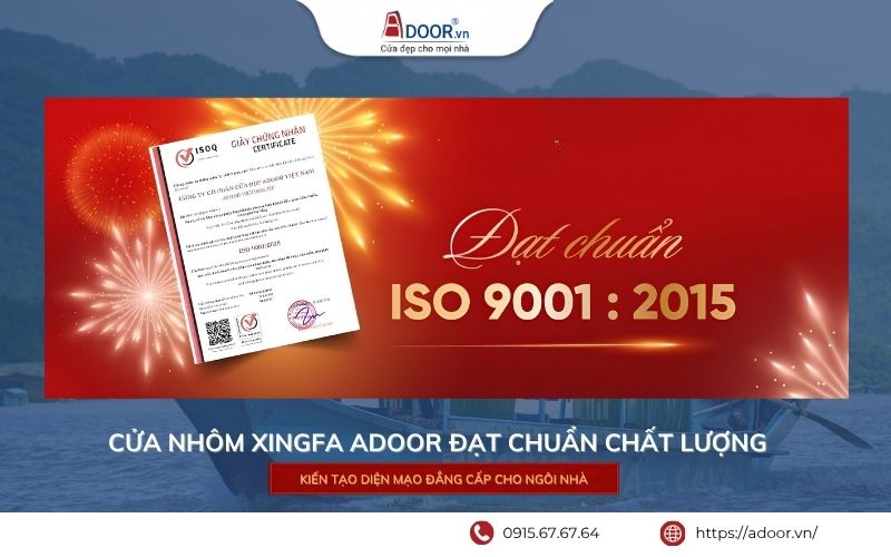 Chứng nhận chất lượng ISO 9001:2015 của Adoor