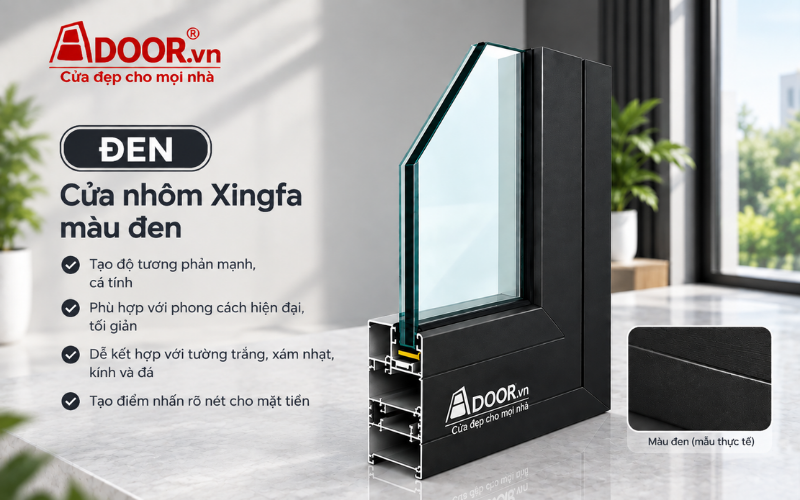 Màu sắc cửa nhôm Xingfa - Màu đen