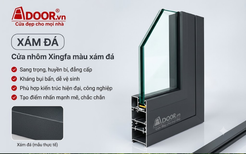 Màu sắc cửa nhôm Xingfa - Màu xám đá