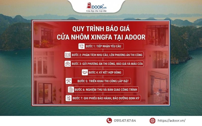 Quy trình sản xuất và thi công cửa nhôm Xingfa Adoor tại Quảng Ninh