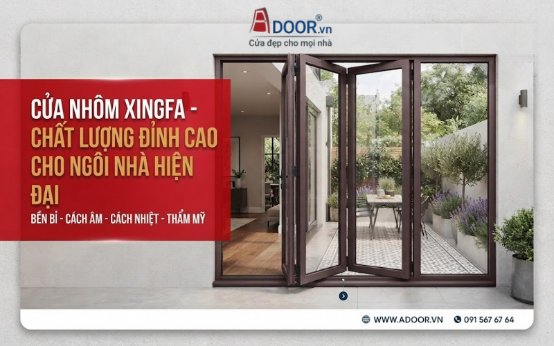 Mẫu cửa nhôm Xingfa Adoor sang trọng, hiện đại
