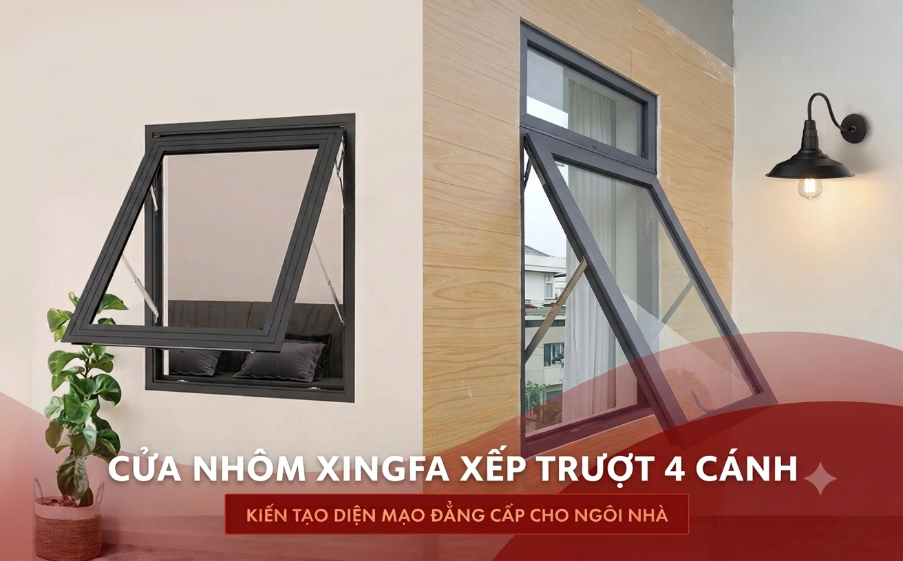 Cửa nhôm kính Xingfa Adoor cửa sổ mở hất hiện đại
