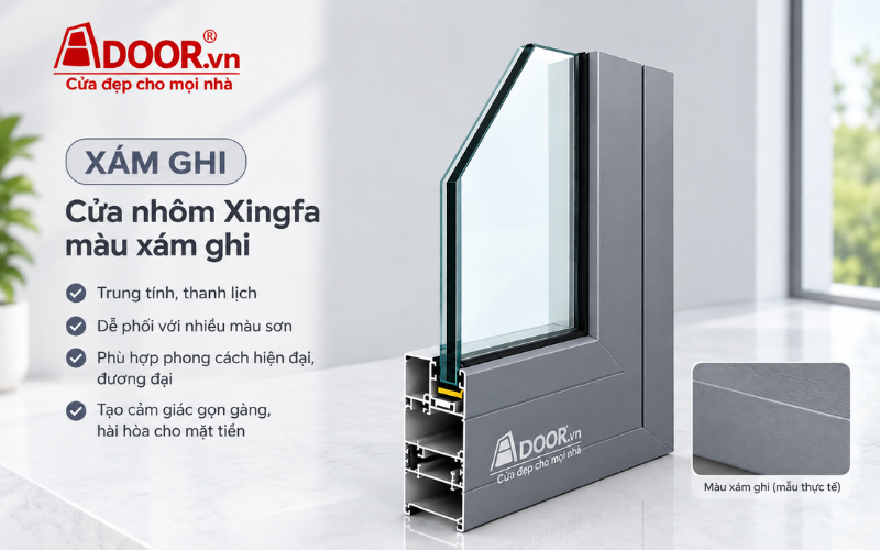 màu sắc cửa nhôm Xingfa - Màu xám ghi