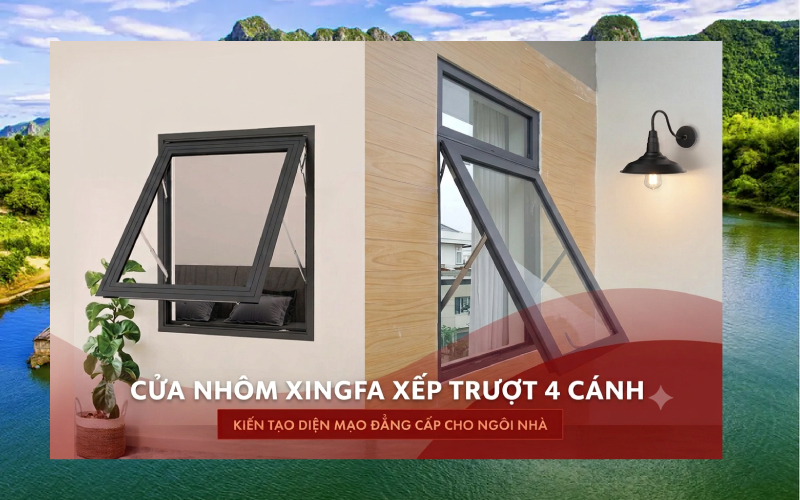Cửa nhôm kính Xingfa Adoor cửa sổ mở hất hiện đại