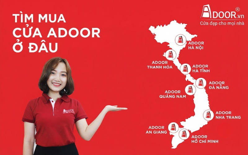 Hệ thống showroom Adoor – Địa chỉ lựa chọn cửa nhôm Xingfa uy tín