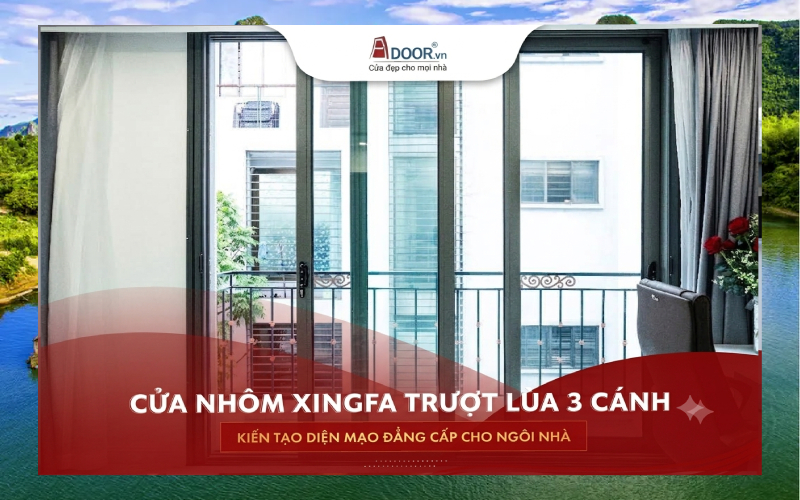 Cửa nhôm Xingfa mở quay 2 cánh cao cấp, kết hợp kính cường lực tạo không gian sang trọng và bền vững