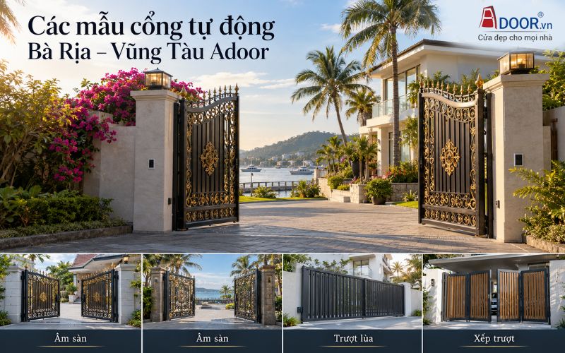 Cổng tự động tại Bà Rịa – Vũng Tàu – Các mẫu cổng hiện đại cho nhà phố và biệt thự