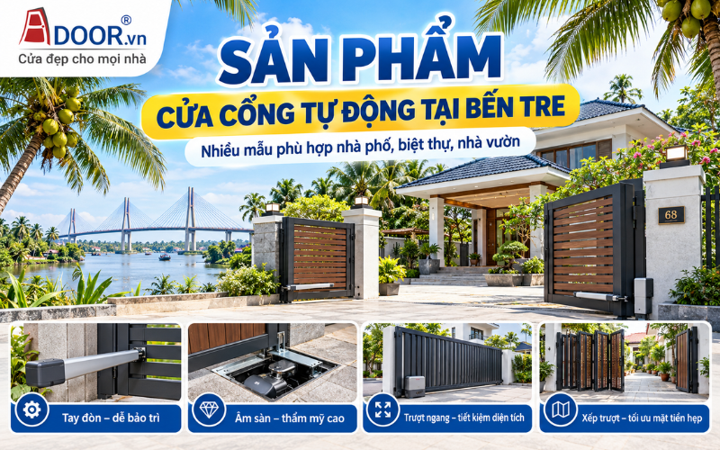 Giá cổng tự động tại Bến Tre theo từng mẫu thiết kế
