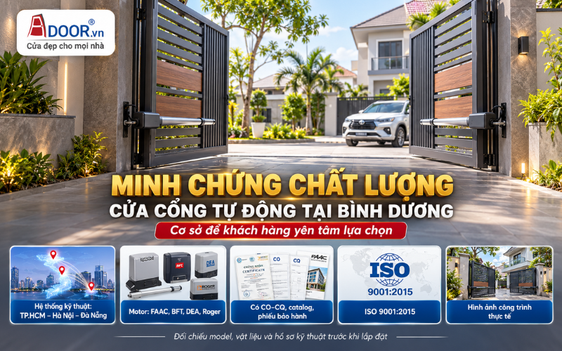 Cổng tự động tại Bình Dương – Minh chứng chất lượng Adoor