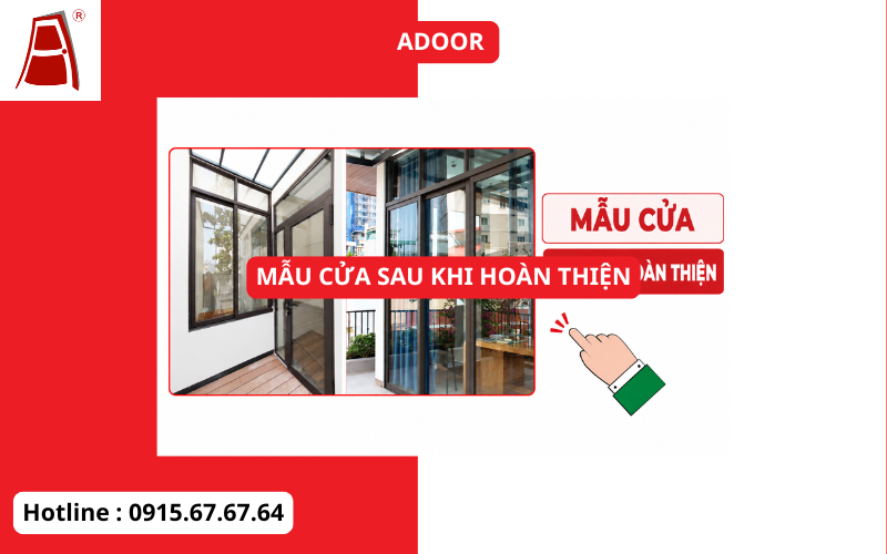 Mẫu cửa nhôm Xingfa sau khi hoàn thiện.