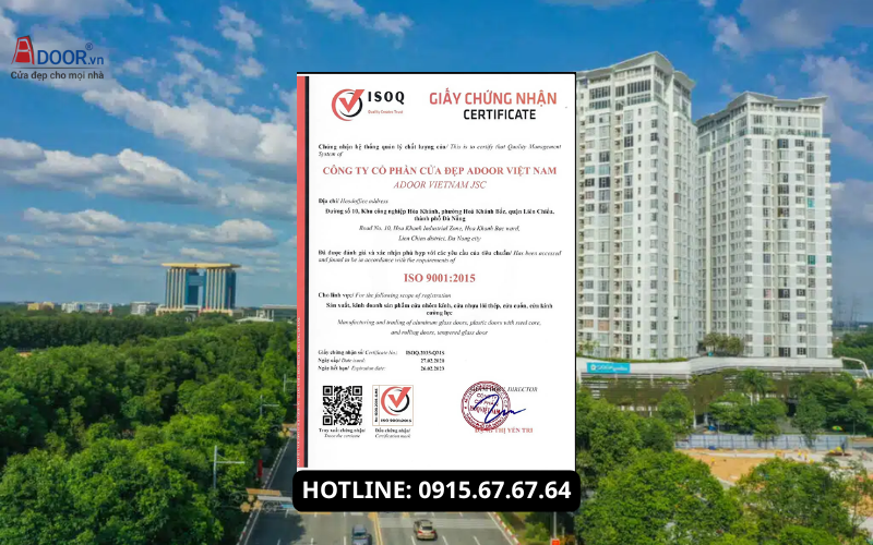 Chứng nhận ISO của Adoor