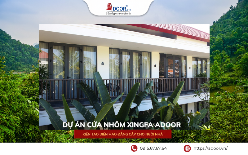 Cửa nhôm Xingfa Hà Tĩnh dự án homestay Adoor