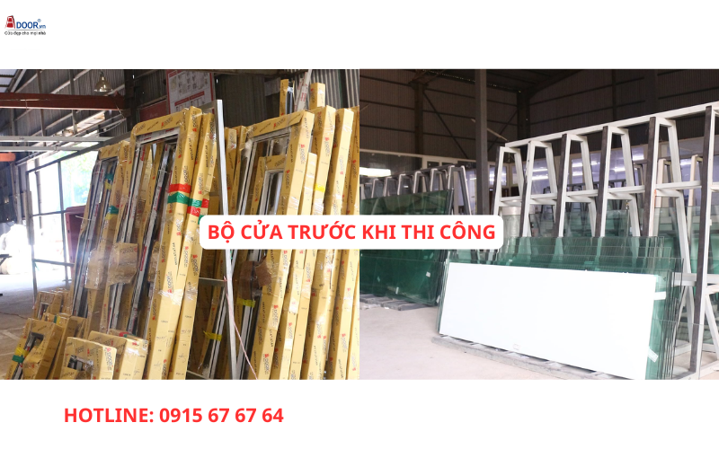 Bộ cửa nhôm Xingfa trước khi thi công