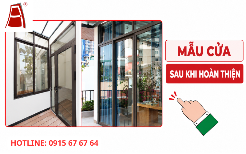 Mẫu cửa nhôm Xingfa sau khi hoàn thiện