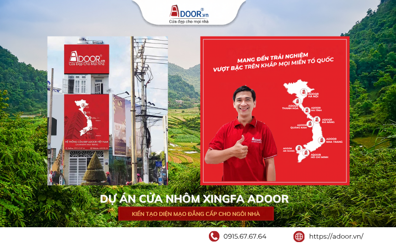 Cửa nhôm Xingfa Hà Tĩnh hệ thống phân phối Adoor