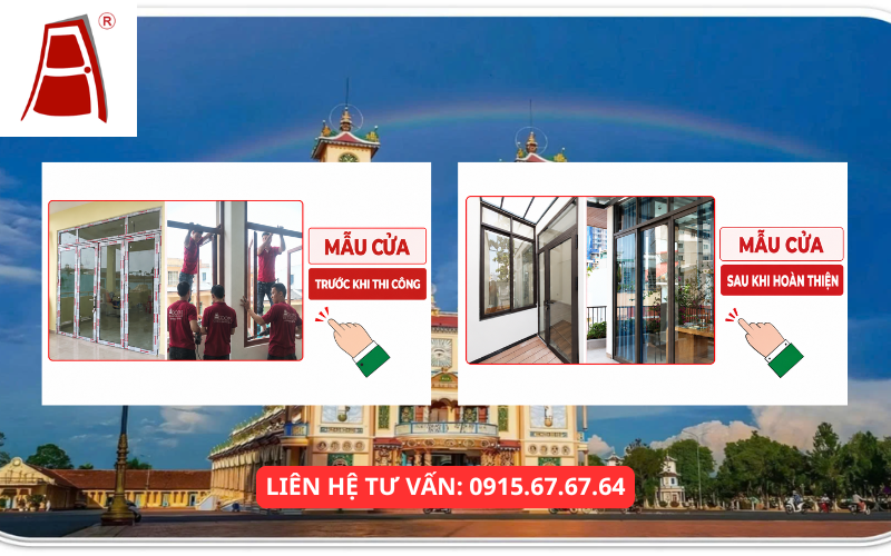 Cửa nhôm Xingfa trước và sau khi hoàn thiện