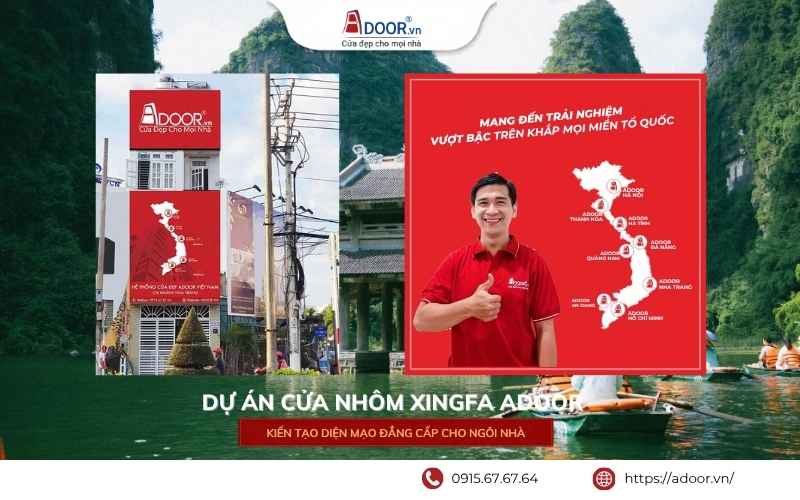 Cửa nhôm Xingfa Ninh Bình - Hệ thống phân phối Adoor chuyên nghiệp, hỗ trợ khách hàng. hệ thống phân phối toàn quốc Adoor