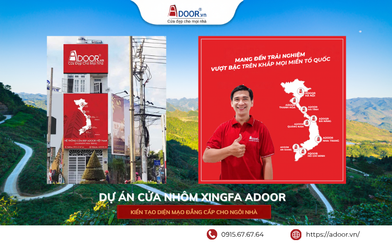 Cửa nhôm Xingfa Hà Tĩnh - Hệ thống phân phối Adoor rộng khắp, hỗ trợ khách hàng chuyên nghiệp. Cửa nhôm Xingfa Hà Tĩnh hệ thống phân phối Adoor