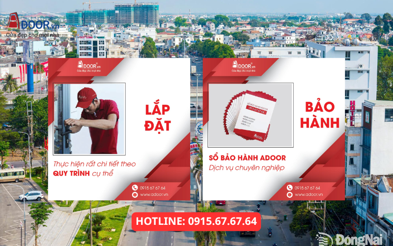 Cửa nhôm Xingfa Đồng Nai - Chính sách lắp đặt và bảo hành cửa Adoor
