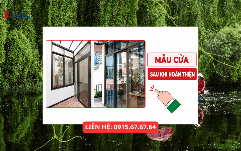 Cửa nhôm Xingfa Long An - Mẫu cửa sau khi hoàn thiện Adoor
