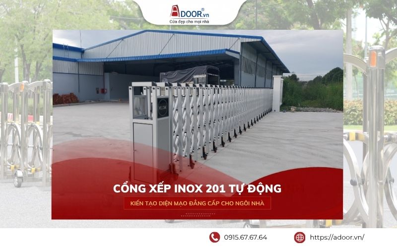 Mẫu cổng inox 201 bền đẹp