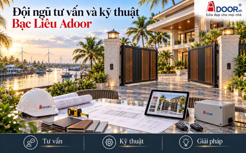 Cổng tự động tại Bạc Liêu – Thiết bị kỹ thuật, bản vẽ và giải pháp lắp đặt Adoor