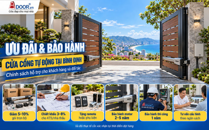 Giá cổng tự động tại Bình Định – Chính sách ưu đãi và bảo hành